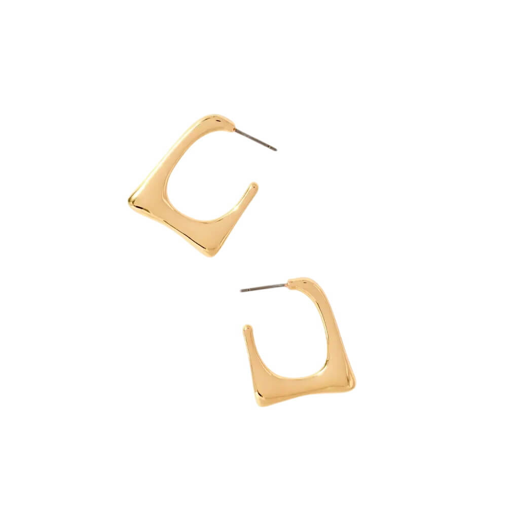 Mint Velvet Gold Tone Square Hoop Earrings